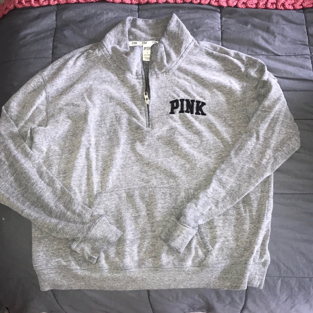 grey quarter zip sweatshirt